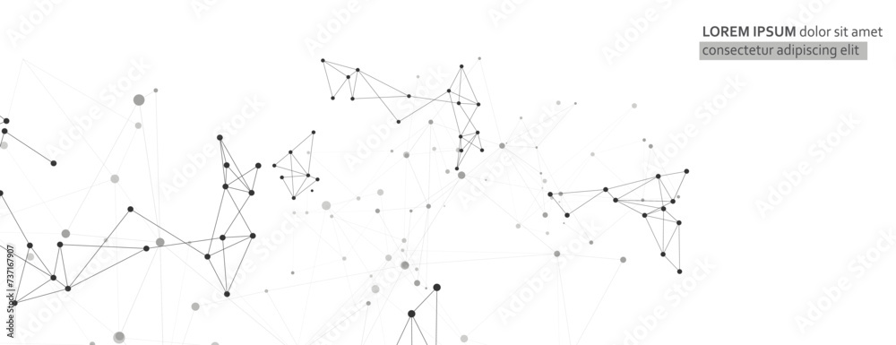 Poster Vector abstract connextions dots and lines. low poly digital network. Modern lines background