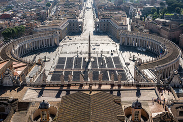 Sicht vom Petersdom auf den Petersplatz und Via della Conciliazione, Rom, Vatikan