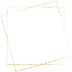Luxury Gold Square Glitter Geometric Wedding Frame. Vector illustration