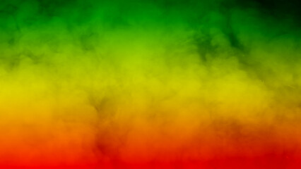 abstract background smoke curves and wave reggae colors green, yellow, red colored in flag of reggae music - obrazy, fototapety, plakaty