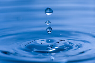 blue drop water , Liquid blue  water drop ripple background