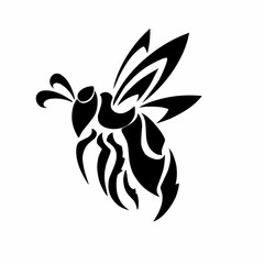 illustration vector graphics of tribal art vector black wasp