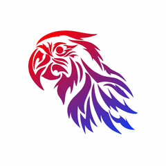 graphic vector illustration of tribal art parrot head tattoo