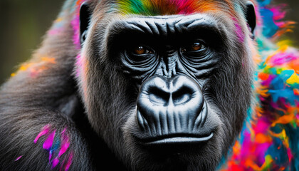 Color photo of a gorilla