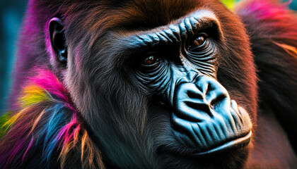 Color photo of a gorilla