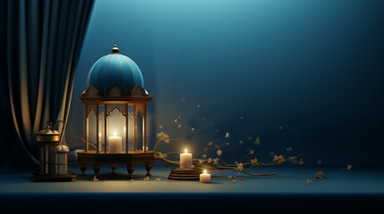 3d ramadan kareem banner with quran ramadan 3d background