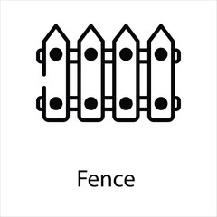 Fence  Icon vector, Such Line sign as autumn, Submission of autumn icons. Vector Computer Isolated Pictograms for Web on White Background Editable Stroke stock illustration