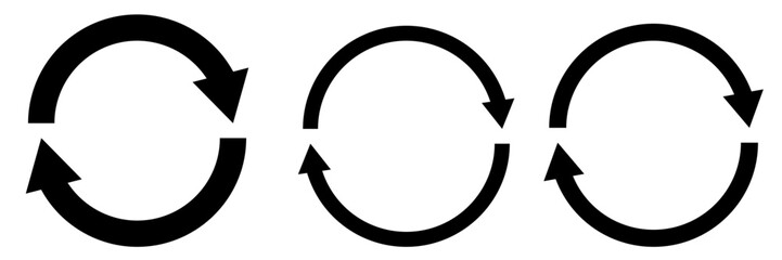 回転矢印（循環）サイクル　アイコンセット	