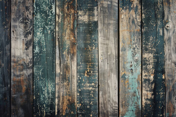 A rustic background of old, weathered wooden planks, showcasing rough textures and natural imperfections, captured with a vintage film camera for a nostalgic feel...