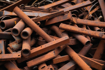 Pile Of Pieces Of Rusty Scrap Metal