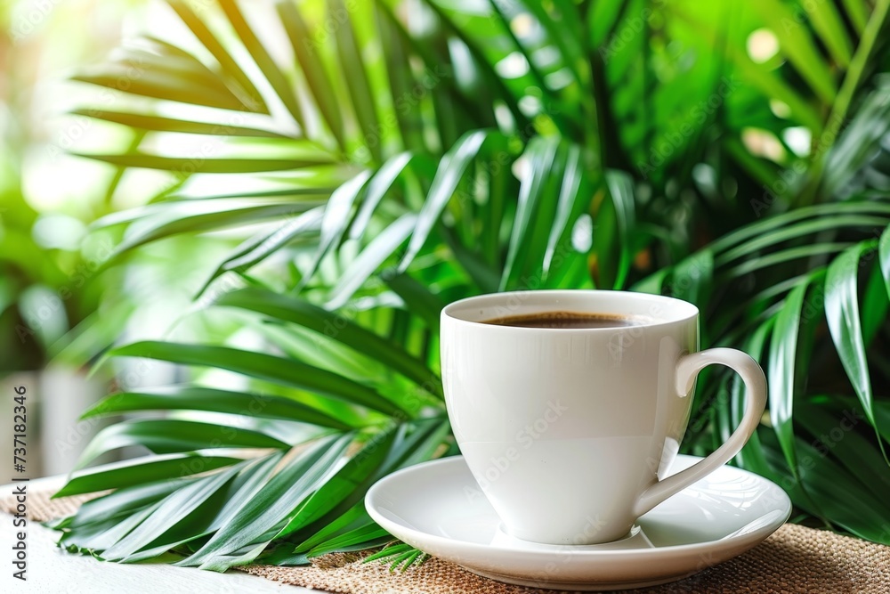 Wall mural cup of coffee on the table