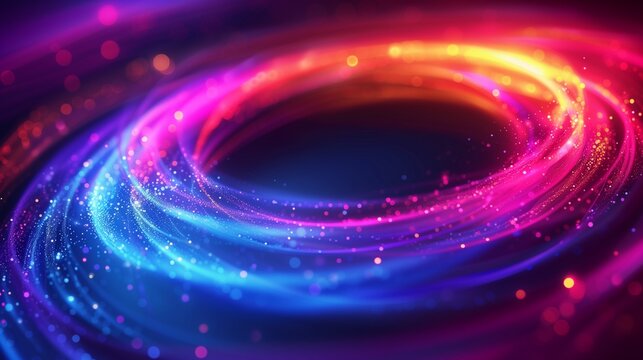 Vector abstract circular rainbow background. colorful rings