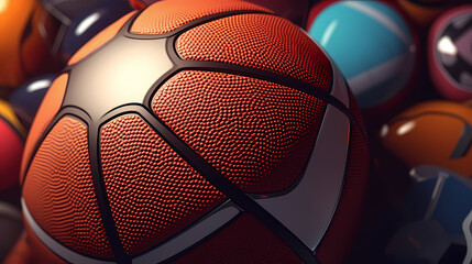 Obraz premium Basketball in the background, perfect for sports banners and graphics