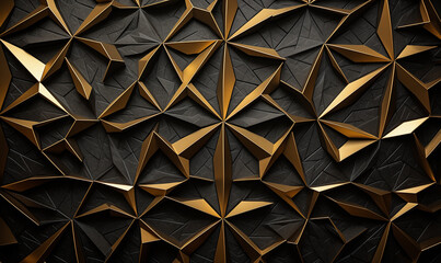 luxury background of golden and black triangular elements