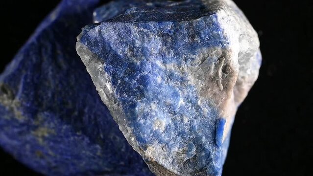 Lapis Lazuli, rough unpolished sample. Metamorphic rock, semi-precious stone and base for Ultramarine pigment
