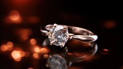 diamond engagement ring with a round diamond