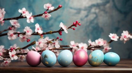 Obraz premium spring time with pink easter eggs 