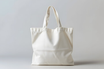 White Cotton eco bag, tote bag mock up isolated on white background