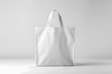White Cotton eco bag, tote bag mock up isolated on white background