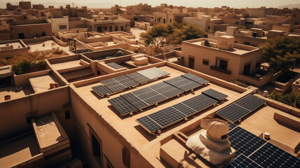 Solar Panels on Traditional Desert Architecture
