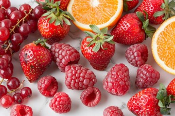 strawberry and raspberry