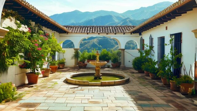 Beautiful traditional spanish patio