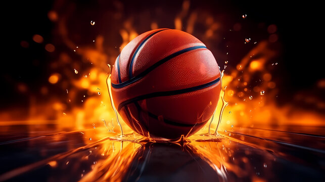 Basketball in the background, perfect for sports banners and graphics