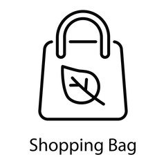 Shopping Bag Icon vector, Such Line sign as autumn, Submission of autumn icons. Vector Computer Isolated Pictograms for Web on White Background Editable Stroke stock illustration
