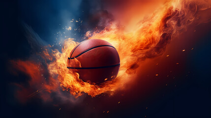 Fototapeta premium Basketball in the background, perfect for sports banners and graphics