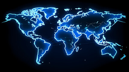 glowing world map