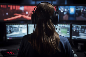 Portrait of a 911 operator answering a call providing assistance in times of crisis Generative AI