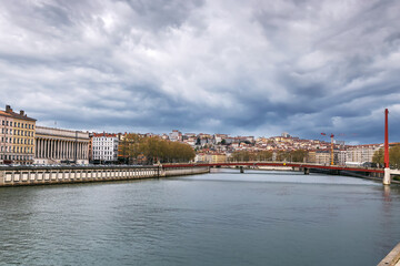 Fototapeta premium Saone river in Lyon, France