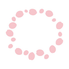 ピンクの花びらの円フレーム