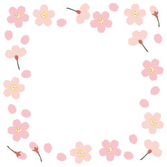 Obraz na płótnie Canvas シンプルな桜の四角フレーム