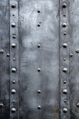 Rustic shiny gray metal sign plate with rivets texture background