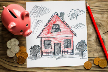 piggy bank and house