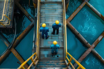 Laborers On An Offshore Oil Rig: Roles And Responsibilities - obrazy, fototapety, plakaty