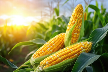 corn on the cob in field