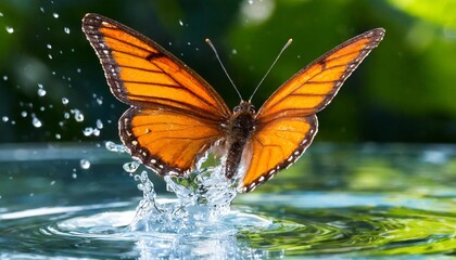 Fototapeta na wymiar water splash butterfly