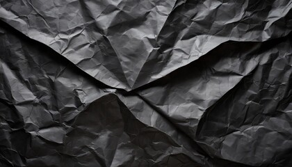 black crumpled paper texture background and wallpaper