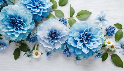 blue flowers watercolor floral card wedding invitation design