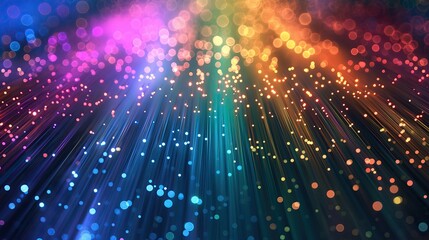 Multi-colored optical fibers - obrazy, fototapety, plakaty