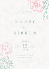 Vector Vintage Floral Wedding Invitation Watercolor Background. Hand drawn vector texture
