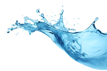 Blue water splash isolated on white background