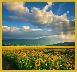 Sunflowers fields and lands