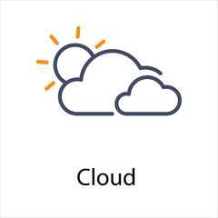 Cloud  Icon vector, Such Line sign as autumn, Submission of autumn icons. Vector Computer Isolated Pictograms for Web on White Background Editable Stroke stock illustration
