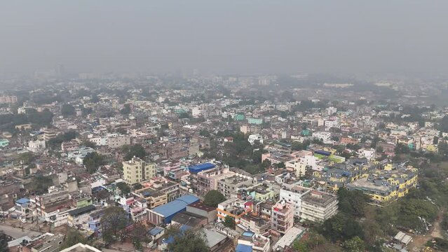 A foggy day in a city