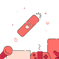 Remote control filled line icon, simple vector illustration