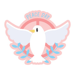 Peace Day Sticker Vector