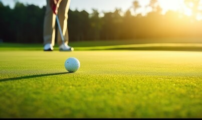 The Perfect Putt: A Serene Golf Ball on the Lush Green of the Course